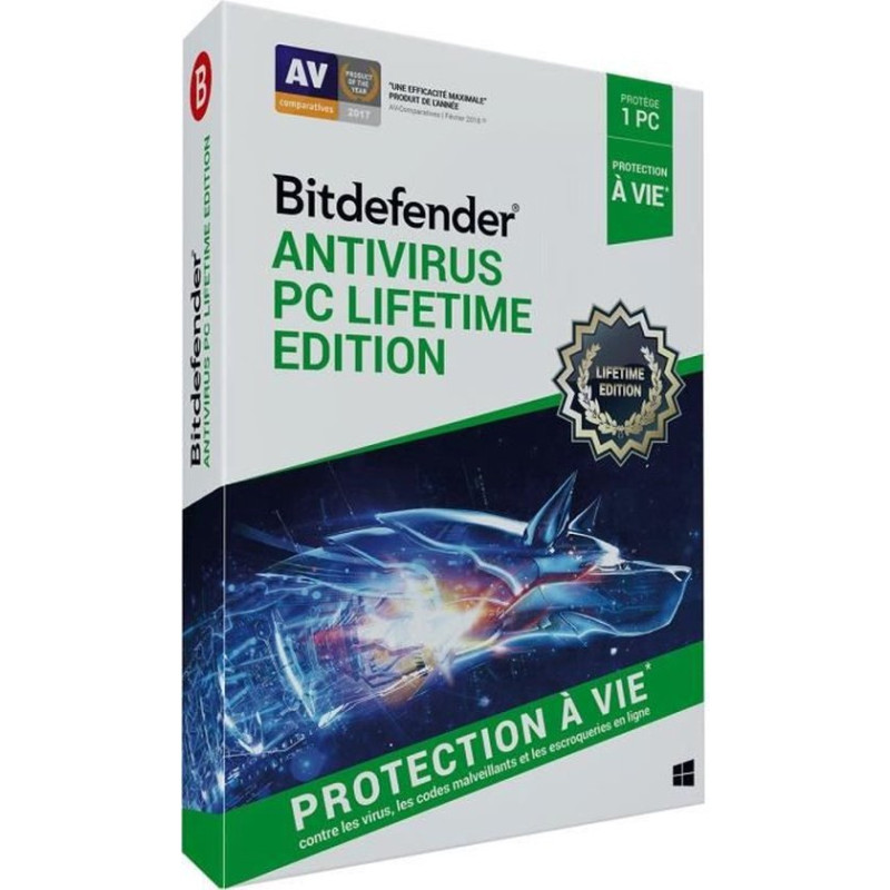 Logiciel Antivirus BitDefender PC LifeTime Edition - Windows 10/11 - 1 Licence à vie