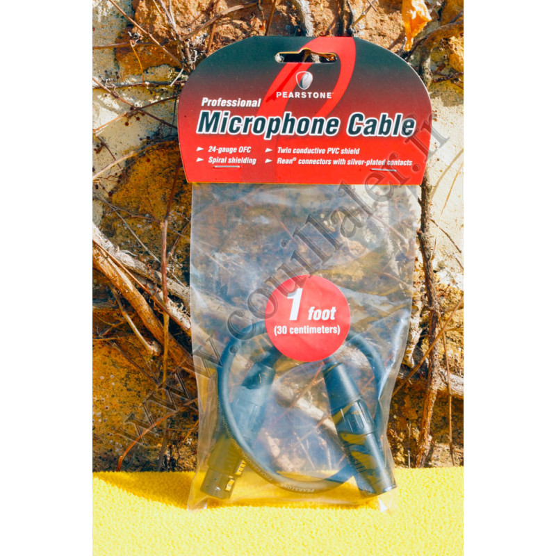 Pearstone PM-01 - Câble Audio XLR Mâle-Femelle 3 broches - 30cm