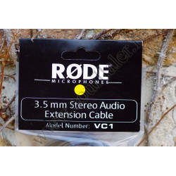 Câble ralllonge Microphone Røde VC1 - Audio MiniJack 3.5mm TRS - 3m - mâle-femelle