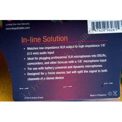 Câble adaptateur Kopul LMT-100 - Convertisseur Audio XLR Minijack 3.5mm TRS
