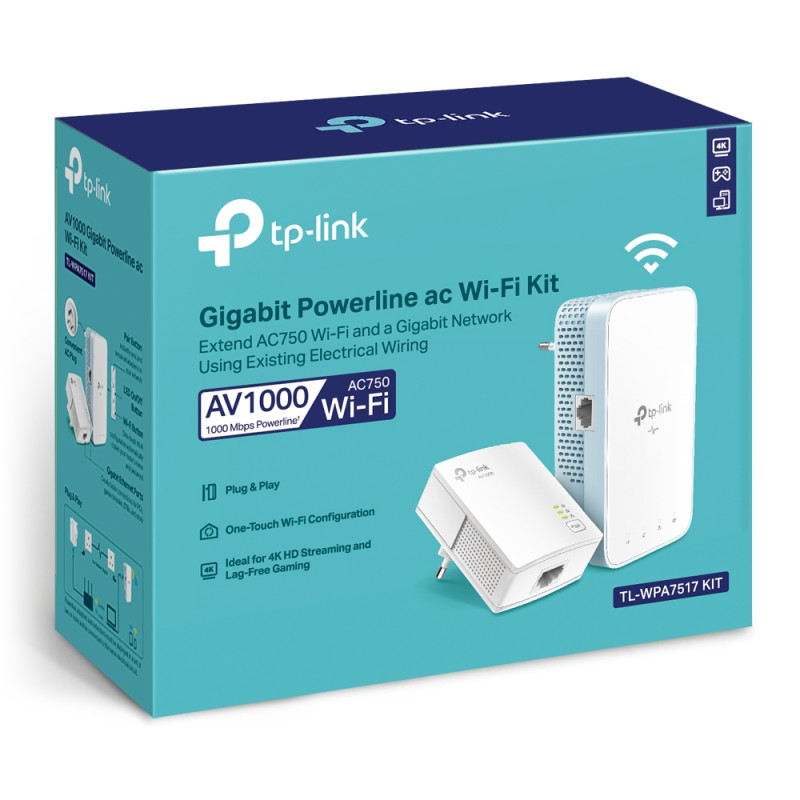 Kit CPL TP-Link AV1000 Gigabit WiFi - AC1200 TL-WPA7517 KIT