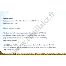 Boîte de rangement rigide carte-mémoire Gepe Card Safe Store CF 3020