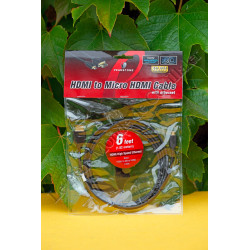 Câble Pearstone HDD-106 - HDMI vers Micro-HDMI - 1.8m - Ethernet - 3D 4K