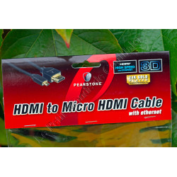 HDMI to Micro-HDMI Cable Pearstone HDD-106 - 1.8m - Ethernet - 3D 4K