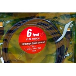 HDMI to Micro-HDMI Cable Pearstone HDD-106 - 1.8m - Ethernet - 3D 4K