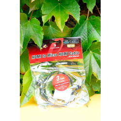 Câble Pearstone HDD-103 - HDMI vers Micro-HDMI - 1m - Ethernet - 3D 4K