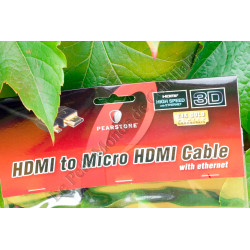 HDMI to Micro-HDMI Cable Pearstone HDD-103 - 1m - Ethernet - 3D 4K