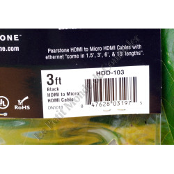 HDMI to Micro-HDMI Cable Pearstone HDD-103 - 1m - Ethernet - 3D 4K