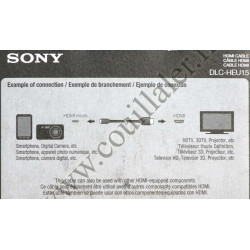 Câble Sony DLC-HEU15 - Micro HDMI Ethernet 3D 1080P - Adaptateur Micro-HDMI