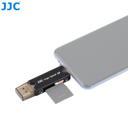 Lecteur de carte-mémoire JJC CR-UTC3 - USB 3.0 - SD, MMC et MicroSD SDHC/SDXC - Smartphone, Tablette