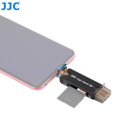 Memory card reader JJC CR-UTC3 - USB 3.0 - SD, MMC and MicroSD SDHC/SDXC - Smartphone, Tablet