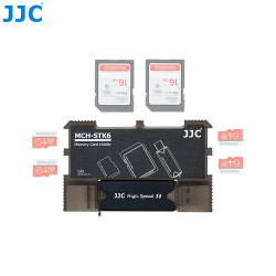 Rangement et lecteur de cartes-mémoire JJC MCH-STK6GR - Boîte rigide - USB 3.0 - Type-C - Micro-USB 2.0