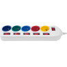 Bloc multiprises avec interrupteurs MacLean MCE204MW - Câble 1.5m - blanc
