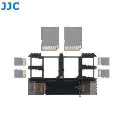 Rangement et lecteur de cartes-mémoire JJC MCH-STK6GR - Boîte rigide - USB 3.0 - Type-C - Micro-USB 2.0