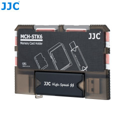 Rangement et lecteur de cartes-mémoire JJC MCH-STK6GR - Boîte rigide - USB 3.0 - Type-C - Micro-USB 2.0