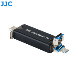 Rangement et lecteur de cartes-mémoire JJC MCH-STK6GR - Boîte rigide - USB 3.0 - Type-C - Micro-USB 2.0