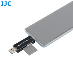 Rangement et lecteur de cartes-mémoire JJC MCH-STK6GR - Boîte rigide - USB 3.0 - Type-C - Micro-USB 2.0