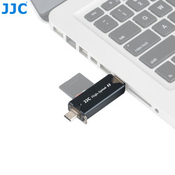 Rangement et lecteur de cartes-mémoire JJC MCH-STK6GR - Boîte rigide - USB 3.0 - Type-C - Micro-USB 2.0