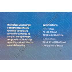 Chargeur de batteries double Watson Duo Battery Charger D-4237 - Série Z Sony NP-FZ100 - Universel - BW0418