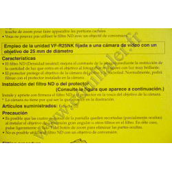 Kit filtres neutres Sony VF-R25NK - Protection objectif Caméscope 25mm