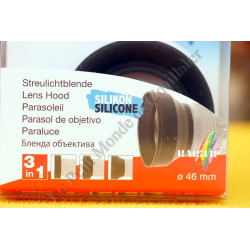 Pare-soleil 3-en-1 Kaiser 6853 - 46mm - Souple et Rétractable - Grand-angle ou téléobjectif