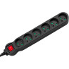 MacLean MCE225 multi-socket blocks with switch - 1.5m cable - black