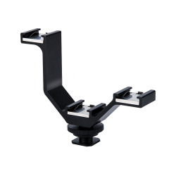 Support V-Bracket triple JJC VB-105 - Flash, Microphone, kit sans-fil
