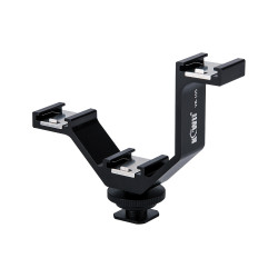 Support V-Bracket triple JJC VB-105 - Flash, Microphone, kit sans-fil