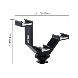 Triple Support V-Bracket JJC VB-105 - Camera Flash, Camcorder Microphone, Wireless kit