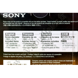 Filtre protecteur Sony VF-62MPAM - 62mm - Verre Multicouche (MC) - Objectif Appareil-photo