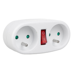 MacLean MCE337E multi-socket blocks with switch - 2 plugs - White