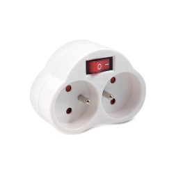 MacLean MCE31 multi-socket blocks with switch - 2 plugs - White