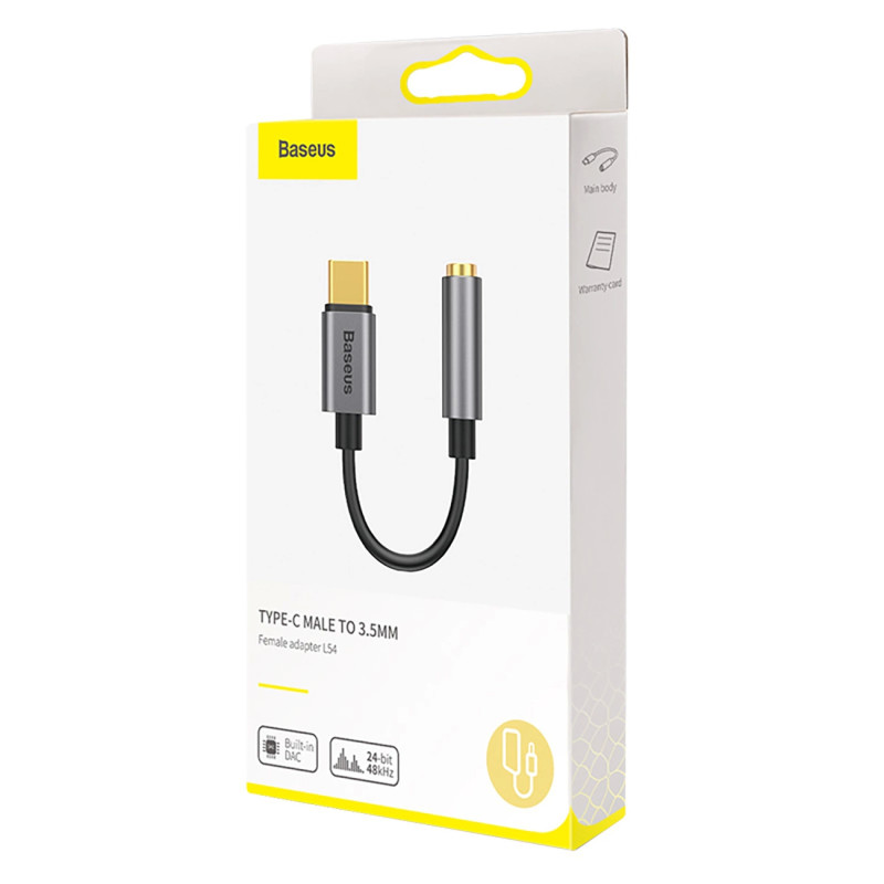 Adaptateur casque Mini-Jack 3.5mm vers USB-C mâle - Baseus L54