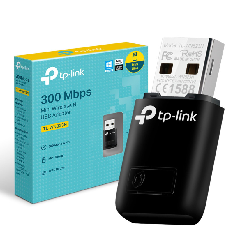 Mini Adaptateur Clef USB WiFi TP-Link TL-WN823N - 300Mbps