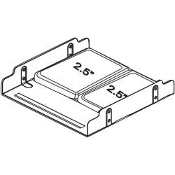 MaxInPower Adaptateur disques dur SSD/HDD vers baie 5.25" - KIT2DDA525