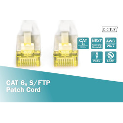 Câble Ethernet RJ45 - 1m - Digitus DK-1644-A-010 - Cat 6a S-FTP PoE+ 500MHz