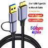 Câble USB Type-A ou Type-C vers Micro-B pour disque dur externe - 5Gbps - 50cm