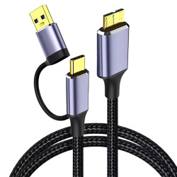 Câble USB Type-A ou Type-C vers Micro-B pour disque dur externe - 5Gbps - 50cm
