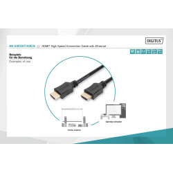 Cable HDMI 4K Digitus AK-330107-020-S - HD High Speed Ethernet - 2m - 60Hz - 3D