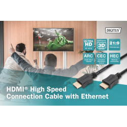 Cable HDMI 4K Digitus AK-330107-020-S - HD High Speed Ethernet - 2m - 60Hz - 3D