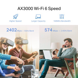 AX3000 Mesh WiFi 6 Extender - TP-Link RE700X - 2.4 GHz, 5 GHz