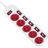 MacLean MCE204RW multi-socket block with individual switches - 1.5m cable - white
