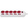 MacLean MCE204RW multi-socket block with individual switches - 1.5m cable - white