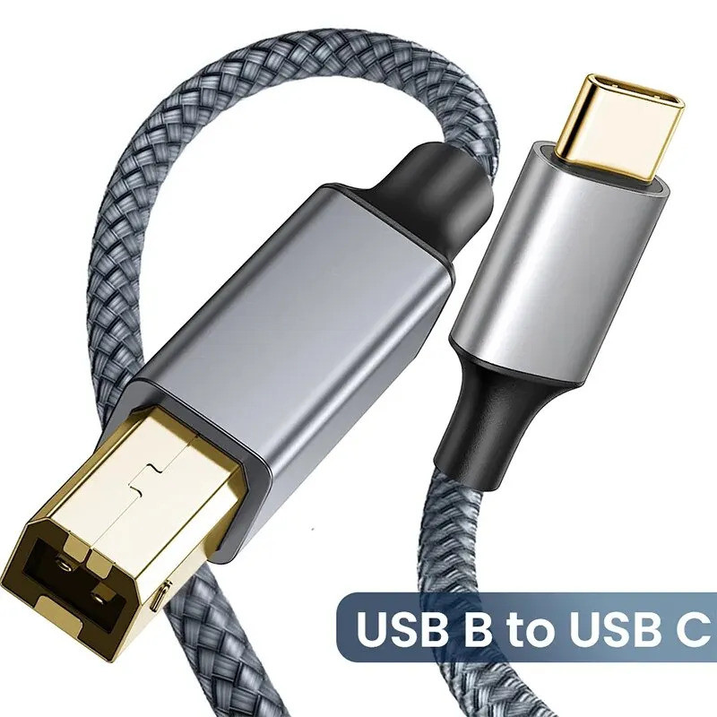 Câble d'imprimante USB-B vers USB-C - 480Mbps USB 2.0 - Connecteur métal mâle