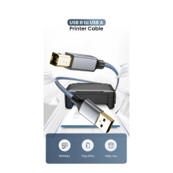 Câble d'imprimante USB-B vers USB-A - 480Mbps USB 2.0 - Connecteur métal mâle