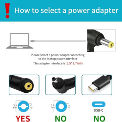 AC Adapter Charger for ACER Laptops - 19V 3.42A 65W - connector 5.5x1.7mm
