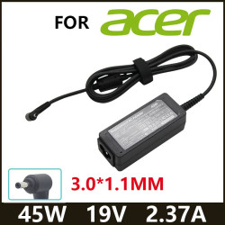 AC Adapter Charger for ACER Laptops - 19V 2.37A 45W - connector 3.0x1.1mm
