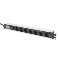 Multiprise DIGITUS DN-95407 pour montage en rack 1U - Interrupteurs 7 prises 16A