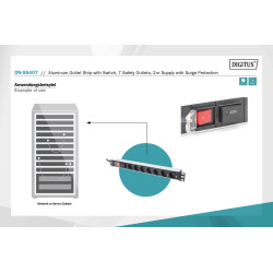 Multiprise DIGITUS DN-95407 pour montage en rack 1U - Interrupteurs 7 prises 16A