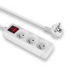 Lindy 73124 3-socket FR power strip with switch - 1.40m cable